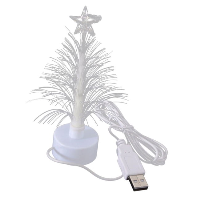 Ounissouiy Luz de árbol de Navidad USB, lámpara de fibra óptica que cambia de Navidad, LED luminoso con ventosa, Mini fiesta de luz nocturna Kits de decoración para fiestas