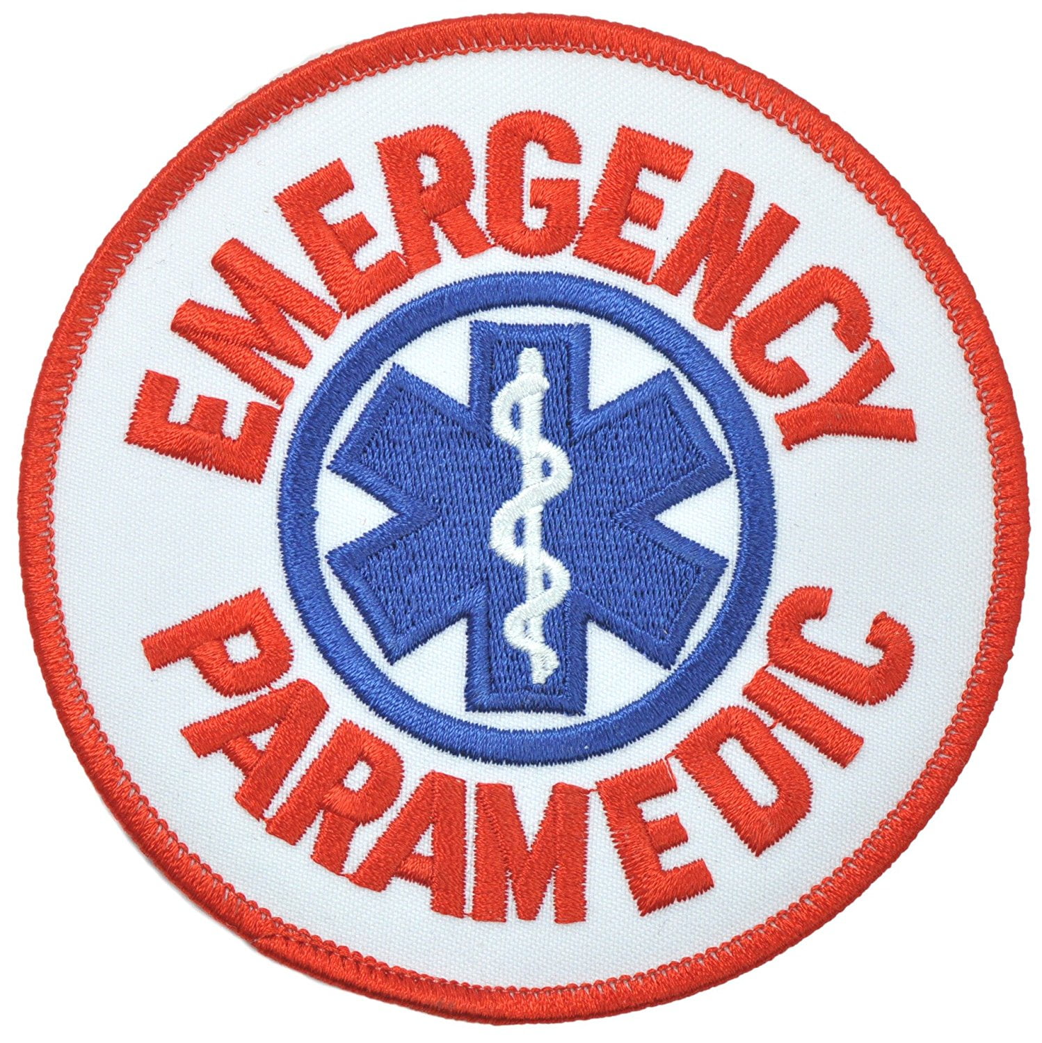 IRON ON PATCH RED LETTERING PARAMEDIC