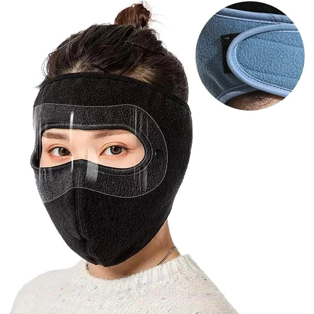HUGFEGWE Winter Fleece Mask Warm Mask,Full Cover Face Mask Outdoor Windproof Mask Breathable Thickened Dustproof Reusable Mask CJB91-11985