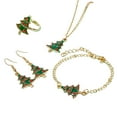 thumbnail image 2 of Censtreet Christmas Jewelry Set Christmas Snowman Snowflake Sock Christmas Tree Bell Gifts Pendant Necklace Drop Dangle Earrings Barcelet Ring Set for Womens, 2 of 5