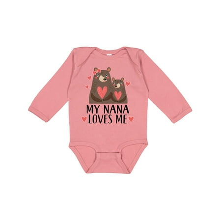 

Inktastic My Nana Loves Me Bear Boys or Girls Long Sleeve Baby Bodysuit