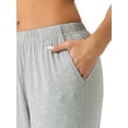thumbnail image 4 of DARING DIVA Women's Flowy Cotton Wide Leg Lounge Pants M Light Gray, 4 of 6