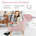 thumbnail image 5 of Costway Kids Sofa Chair w/ Ottoman Toddler Single Sofa Velvet Upholstered Couch Pink, 5 of 9