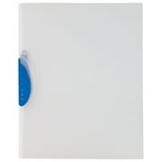 JAM Paper & Envelope Plastic Report Covers with Swing Lock Clip, Clear with Blue Lock, Letter Size (9 x 12 Inches), 20 Per Pack