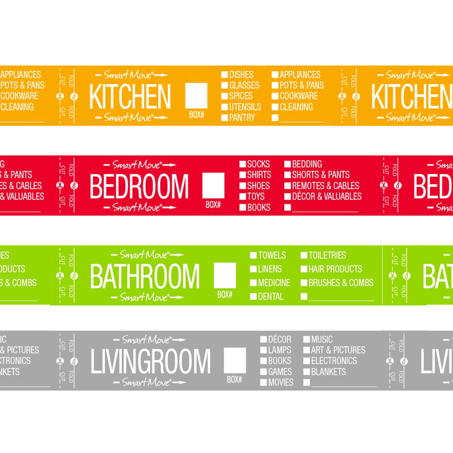 UBMOVE 1 Bedroom Labeling Tape Living Room Packing Tape Bathroom