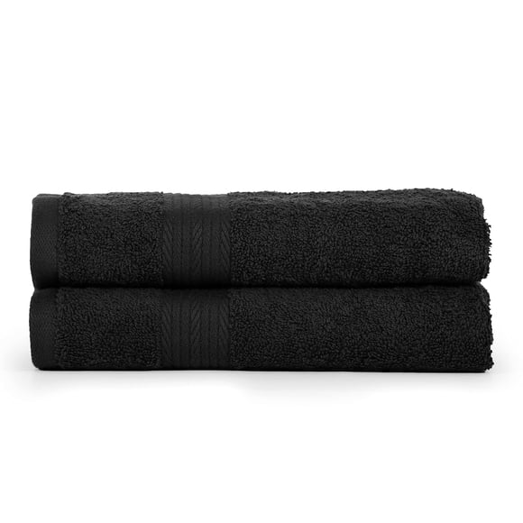 Toallas de mano Ample Decor, 100% algodón, 600 g/m², juego de 2 unidades, color negro