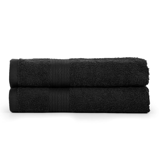 Toallas de mano Ample Decor, 100% algodón, 600 g/m², juego de 2 unidades, color negro