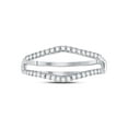 thumbnail image 2 of 14kt White Gold Womens Round Diamond Ring Guard Wrap Enhancer Wedding Band 1/4 Cttw, 2 of 4
