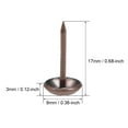 thumbnail image 3 of Uxcell 0.35''x0.67'' Upholstery Nails Tacks Round Thumb Push Pins Iron Copper Tone 200Pcs, 3 of 5