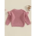 thumbnail image 6 of Toddler Baby Girls Spring Knit Sweater 3 6 9 12 18 24 Months 2T 3T Long Sleeve O Neck Solid Color Pullover Knitwear, 6 of 9