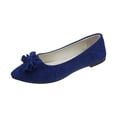 thumbnail image 4 of HEWUQI Ballet Flats for Women Suede Solid Color Insole Lightweight Bowknot Mary Jane Non Slip Comfortable Business Dress Shoes Blue Size 6.5, 4 of 4
