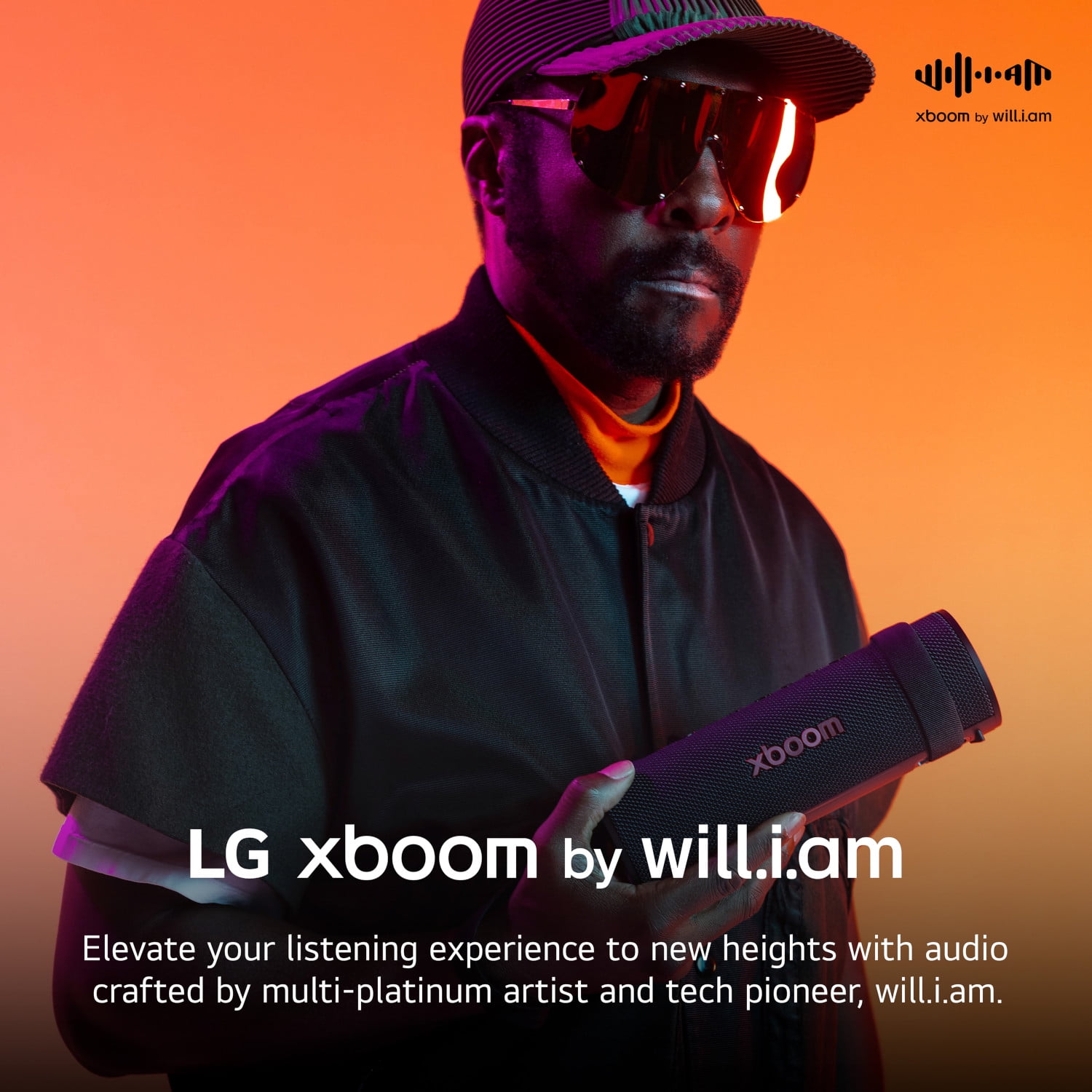 LG xboom Grab Core Bluetooth Speaker | xboom Signature Sound by will.i.am for Ultimate Portability