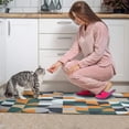 thumbnail image 4 of 2 Piece Orange Green Geometric` Rug Kitchen Rug Set, Decor Kitchen Rugs, Absorbent Non-Slip Washable Floor Mats, Home Indoor Runner Rugs 17"x47"+17"x30", 4 of 7