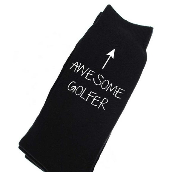 Awesome Golfer Black Calf Socks Fathers Day Birthday Christmas Present