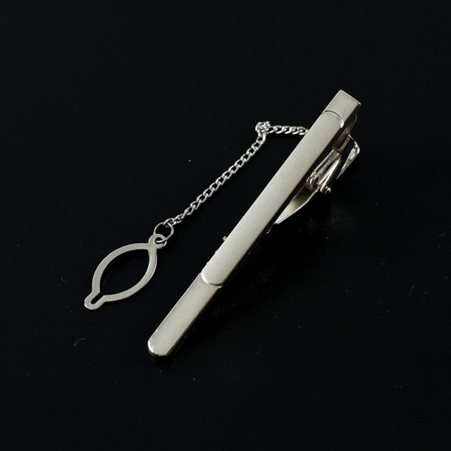 Pinza para corbata geométrica plateada para hombre, pinza para corbata sencilla y de moda, pinza para corbata con personalidad de Jacquard, accesorios