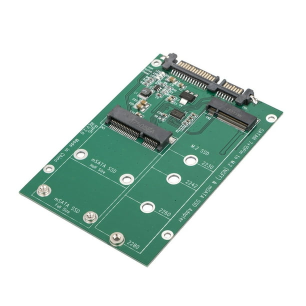 axGear Carte combinée adaptateur convertisseur SSD mSATA / M2 NGFF vers SATA  M.2 2 en 1 