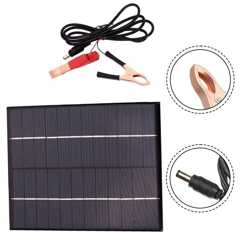 5.5W 12V Polysilicon Solar Panel Charging Panel with Battery Clip 210*165mm