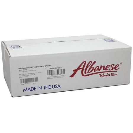 (Price/Case)Albanese Mini Assorted Fruit Gummy Worms Bulk, 5 Pound, 4 Per Case