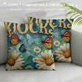 thumbnail image 3 of Awypu Welcome Throw Pillow Covers Decorative&nbsp;Daisy Butterfly Animal Flower Farmhouse Pillows Covers Watercolor Outdoor Pillowcase for Home Sofa Cushion Cover (Butterfly), 3 of 5