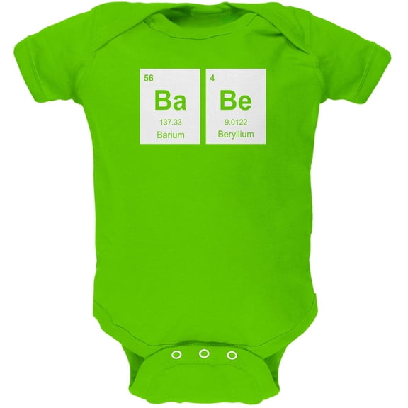 Baby - BaBe Periodic Elements Key Lime Green Soft Baby One Piece - 3-6 months