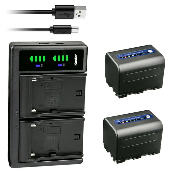 Kastar 2-Pack NP-QM71D Battery and LTD2 USB Charger Compatible with Sony CCD-TRV18 CCD-TRV19 CCD-TRV20 CCD-TRV22 CCD-TRV23 CCD-TRV24 CCD-TRV25 CCD-TRV30 CCD-TRV33 CCD-TRV38 CCD-TRV39 CCD-TRV40 Camera