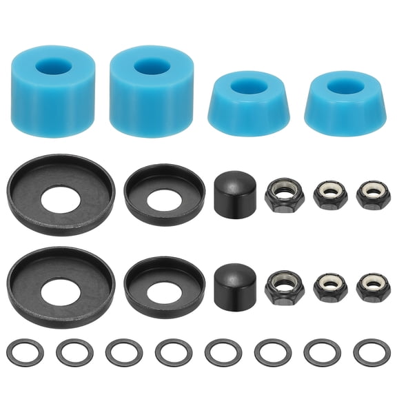 Ucvell Skateboard Bushings, Skateboard Truck Rebuild Long-Board Kit Bushings Washers Pivot Cups-Fitting for (Outdoor Skateboard Parts) 92A & PU & Blue