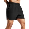 thumbnail image 2 of MIER Men's 5" Quick-Dry Running Shorts with Pockets – Lightweight Athletic Workout Shorts, Black, L, 2 of 7