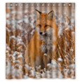 thumbnail image 1 of ABPHQTO Cortina de ducha clásica con diseño de zorro y animales, impermeable, 150x180 cm, 1 of 2