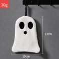 thumbnail image 3 of Ghost Hand Towel | Soft Absorbent Polyester | Thickened Festive Hangable Washcloth | White Decorative Halloween Bathroom Kitchen Towel | Cute Ghost Shape | 19x23x3cm | 1 Pack, 3 of 9