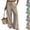 39# Khaki, variant on Womens Striped Linen Wide Leg Pants Drawstring Waist Loose Palazzo Pants with Side Pockets Summer Beach Boho Trousers Khaki M