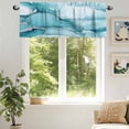thumbnail image 6 of Marble Texture Valances for Windows, 42 x 18in, Blue Green Minimalist Lines Rod Pocket Kitchen Valance Curtain Light Filtering Window Treatments for Living Room Bedroom, 1 Panel, 6 of 7