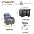 thumbnail image 2 of Gymojoy 4-Person Wicker Rattan Outdoor Seating Group with 43inch Fire Pit Table and Cushions, 4 Swivel Rocking Chairs and 2 Side Tables, Deep Seat and High Chair Back, 2 of 11