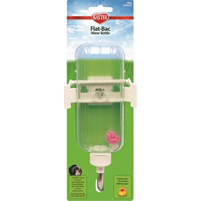 kaytee flat bac water bottle, hamster 8 oz.