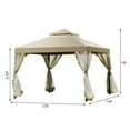 thumbnail image 2 of Costway Outdoor 2-Tier 10'x10' Gazebo Canopy Shelter Awning Tent Patio Garden Screw-free structure Brown, 2 of 11