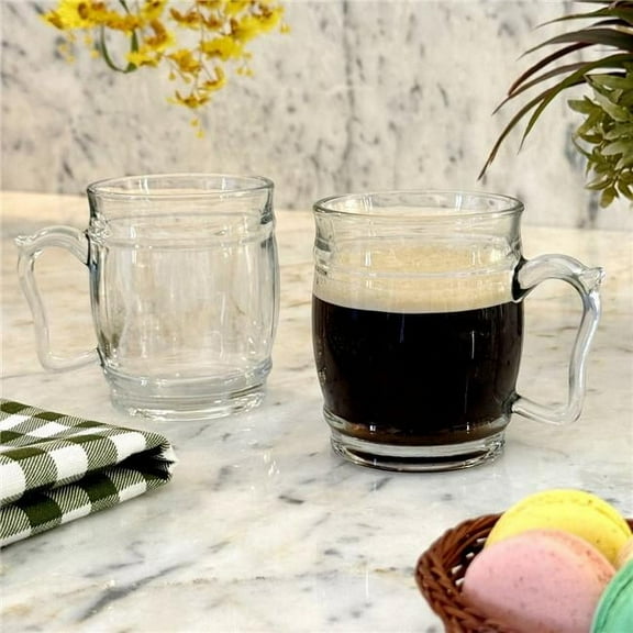 Ramart Studio Glass R1102-0 13 oz Cask Round Glass Mug - Set of 4