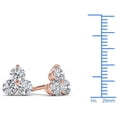thumbnail image 4 of 1/4 Carat T.W. Diamond 10kt Rose Gold Three-Stone Stud Earrings, 4 of 5