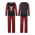 thumbnail image 2 of Wangsaura Pyjamas Assortis pour la Famille, Hauts de Renne Dessin Animé + Pantalons à Carreaux, 2 of 7