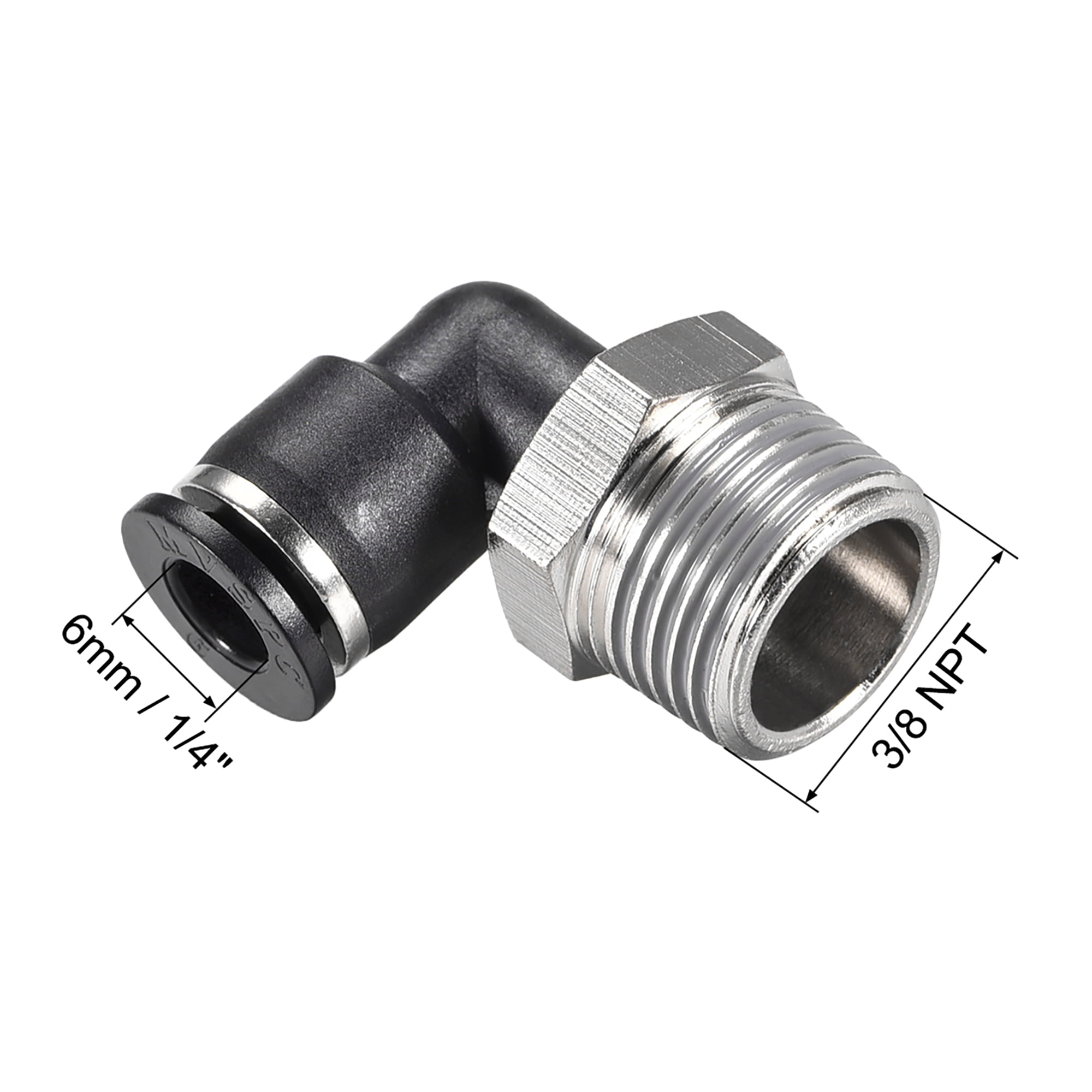 Pneumatic Push In Air Fitting Straight Male Connector 1/4"OD*1/8"NPT 