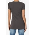 thumbnail image 2 of Women's & Juniors Basic Round Crew Neck Short Sleeve Stretch Cotton Spandex T-Shirts, 2 of 4