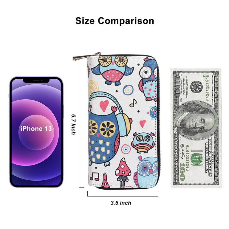 HAWEE Removable Wristlet Cell Phone Wallet, Owl Print photo 5