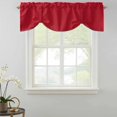 thumbnail image 2 of Tie Up Valances for Windows, Pure Red Adjustable Valance Curtains Window Treatment for Living Room/Bedroom Windows, Simple Solid Color Rod Pocket Kitchen Curtains & Drapes 42x12 Inch, 2 of 9