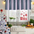 thumbnail image 6 of Navy Blue Purple Striped Valances for Windows, Decorative Rod Pocket Window Valance Curtains, Modern Minimalist Ombre Lines Short Curtain Drapes for Kitchen/Living Room, 2 Panels, 42" W x 18" L, 6 of 8
