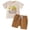 Beige, variant on Boy Outfit Set Toddler Baby Excavator Print T-Shirt & Solid Shorts 2-Piece Summer Outfit Toddler Boy Summer Clothes