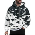 thumbnail image 2 of Sudadera con capucha para hombre, estilo casual, con cuello redondo, estampado, manga larga, blusa de poliéster, 2 of 6