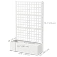 thumbnail image 3 of Outsunny Galvanized Planter Box with Trellis, 43" x 16" x 70", White, 3 of 9