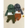 thumbnail image 3 of Loicainy Baby Toddler Boy Fall Romper 3 6 12 18 Months Contrast Color Long Sleeve Hood Full Length Pocket Jumpsuit, 3 of 9