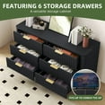 thumbnail image 2 of Uforic 6 Drawers Fluted Dresser with Anti-Tip Kits, Chest of Drawers with Solid Legs, Black, 2 of 8