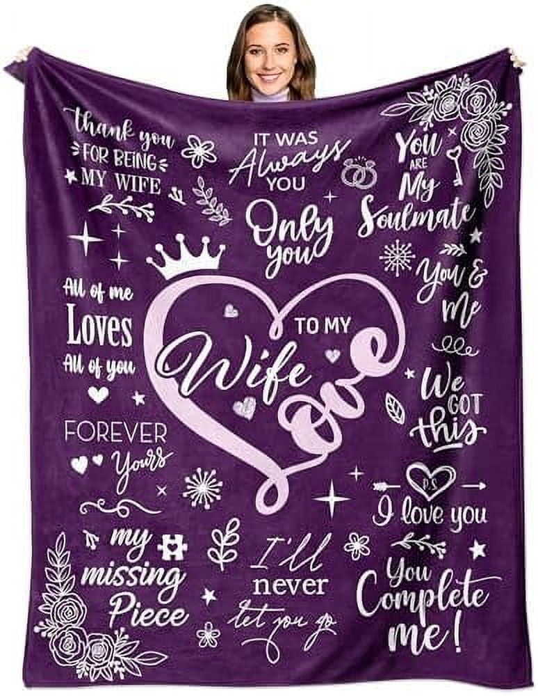 Coperta In Microfibra Personalizzata TURMTF 'A Mio Marito' | 140x180 Cm | Morbida E Calda Con Lettera D'Amore | Regalo Di Natale Compleanno