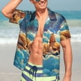 thumbnail image 5 of KLL Men's Hawaiian Shirt Short Sleeve Button Down Beach Shirts-Artistic Starry Sky Cloud Dog, 5 of 5
