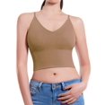 thumbnail image 6 of Made by Olivia Women's Seamless Padded Workout Sports Bra Cami Cropped Yoga Tank Top with Adjustable Straps, 6 of 7